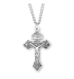 HMH Religious Sterling Silver "Pardon" Crucifix, large, 24" chain