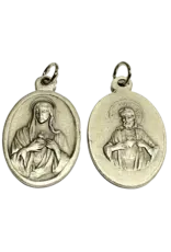 Lumen Mundi 1" Sacred Heart of Jesus & Immaculate Heart of Mary Oval Medal