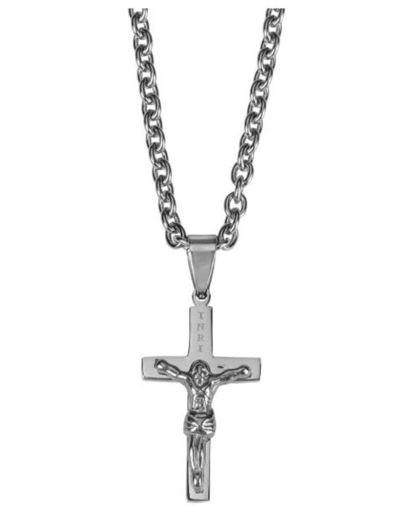 Dicksons Crucifix  Stainless Steel Necklace on 24" chain