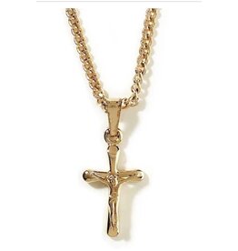 Dicksons Gold plated, small crucifix necklace on 18" chain