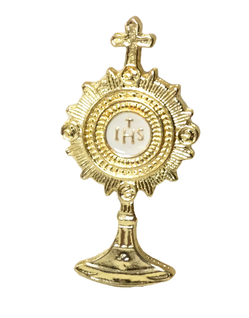 Religious Art Inc 1.75" Monstrance Pin with White IHS Center