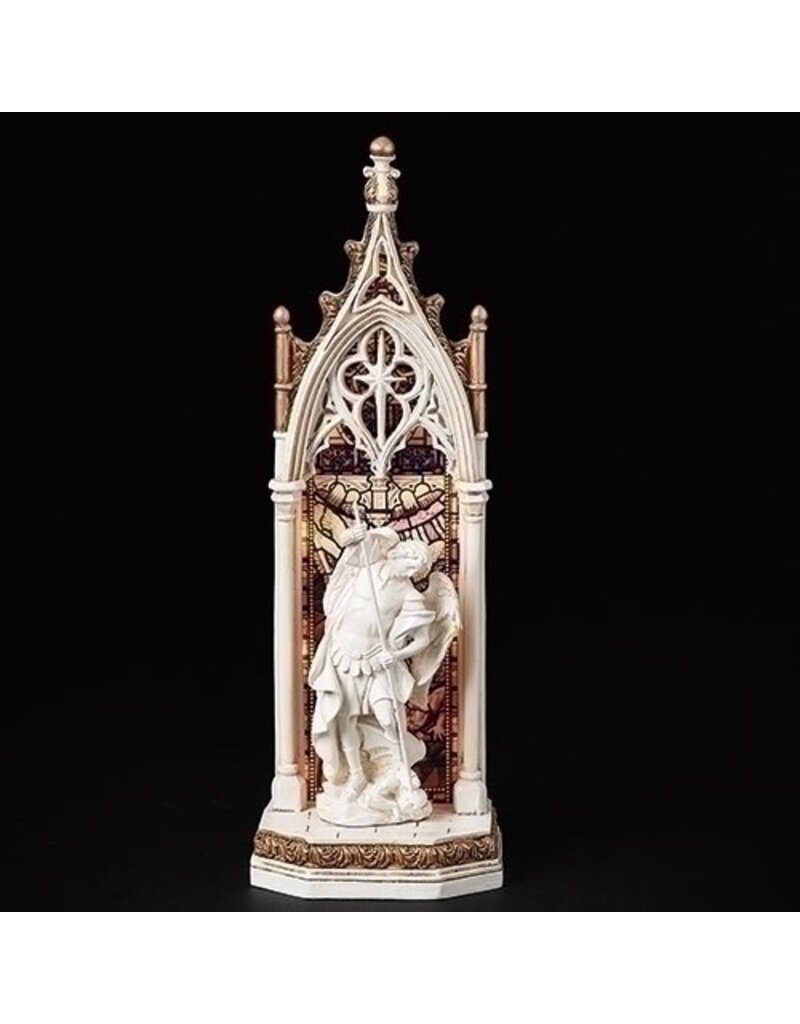 Roman, Inc 11.75" St Michael Arch Statue with LED Light Window