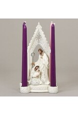 Roman, Inc Advent Candleholder-Holy Family/Silver Dot (10.75"H)