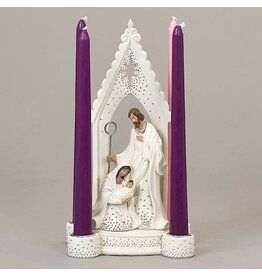 Roman, Inc Advent Candleholder-Holy Family/Silver Dot (10.75"H)