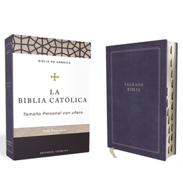 Editorial Catolica Biblia Católica, Tapa Dura, Azul, Tamaño Personal Con Uñero
