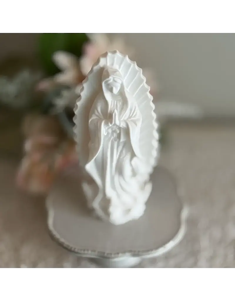 Be Still Prayer Space 3D printed 10" Our Lady of Guadalupe Statue, grey
