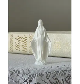 Be Still Prayer Space 3D printed Immaculate Mary Statue, 2.5" white