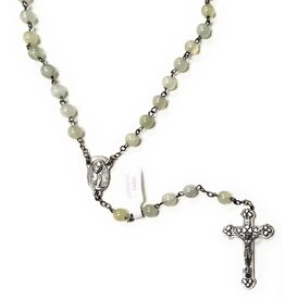 Religious Art Inc 6mm Genuine Jade Bead Rosary