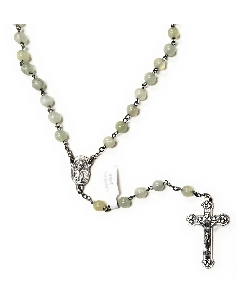 Religious Art Inc 6mm Genuine Jade Bead Rosary