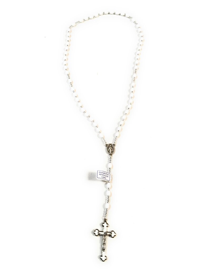 Religious Art Inc Quadlink Oval Bead Rosary with Colored Crucifix