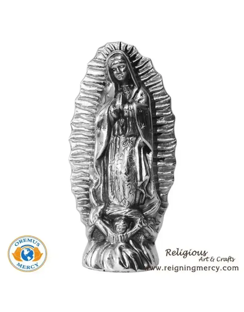 Oremus Mercy Our Lady of Guadalupe Statue - Pewter 7"