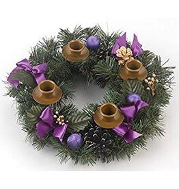 Vermont Christmas Company Purple Ribbon Advent Wreath