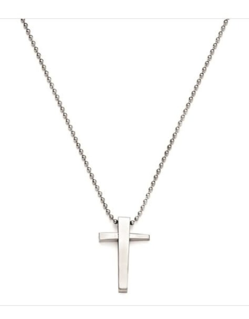 Steel Cross with 20" 2.4mm Bead Chain