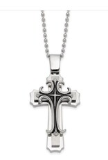 Steel Fancy Cross with 24" 2.4mm Bead Chain