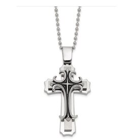Steel Fancy Cross with 24" 2.4mm Bead Chain