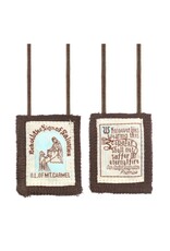 WJ Hirten Brown Scapular, 1 3/4" x 2" on brown cord