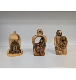 Holy Land Handicraft, LLC Olivewood Holy Family Statue, assorted,  approx. 4"