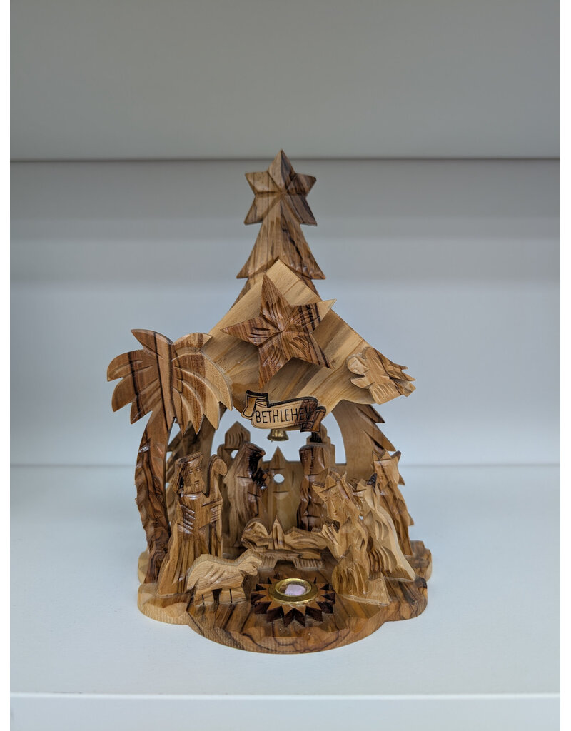 Holy Land Handicraft, LLC Olivewood Musical Nativity Statue