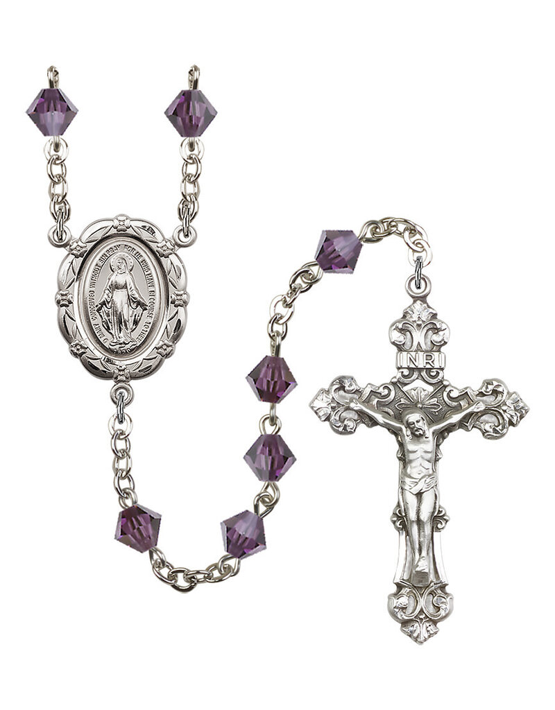 Bliss Manufacturing Miraculous 6mm Rosary Amethyst Crystal Beads