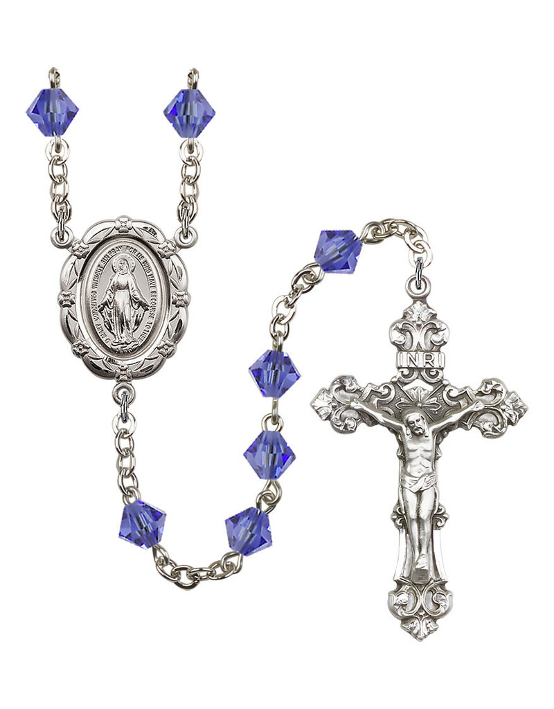 Bliss Manufacturing Miraculous 6mm Rosary Sapphire Crystal Beads