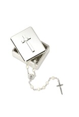 Roman, Inc Keepsake Box-Baptism w/Cross & Shell In Gift Box-Silver (2.25"H)