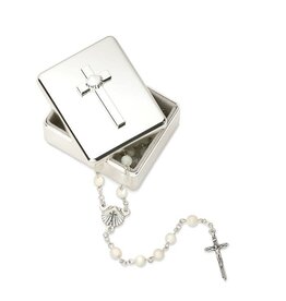 Roman, Inc Keepsake Box-Baptism w/Cross & Shell In Gift Box-Silver (2.25"H)