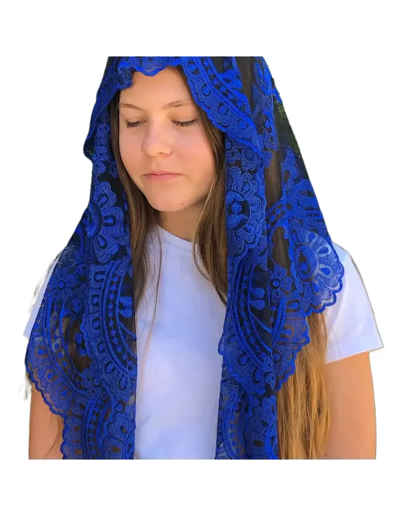 Oremus Mercy St. Catalina Thomas Veil - BLUE