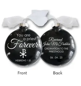 Catholic Priest Glitter Christmas Ornament