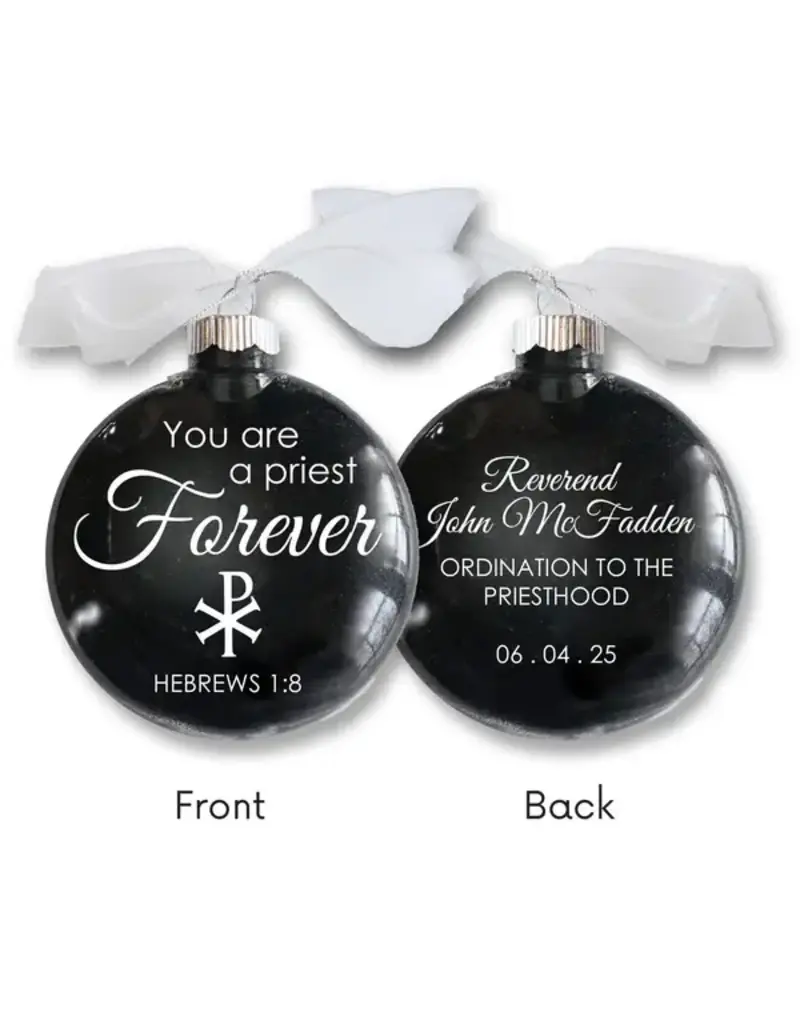Catholic Priest Glitter Christmas Ornament