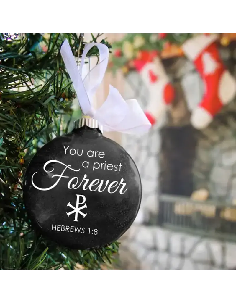 Catholic Priest Glitter Christmas Ornament