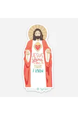 Be Still Prayer Space Jesus Sticker with Card 5" (Jesus Loves Me, This I Know) | Be Still Prayer Space