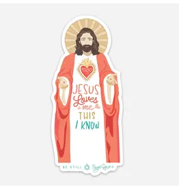 Be Still Prayer Space Jesus Sticker with Card 5" (Jesus Loves Me, This I Know) | Be Still Prayer Space