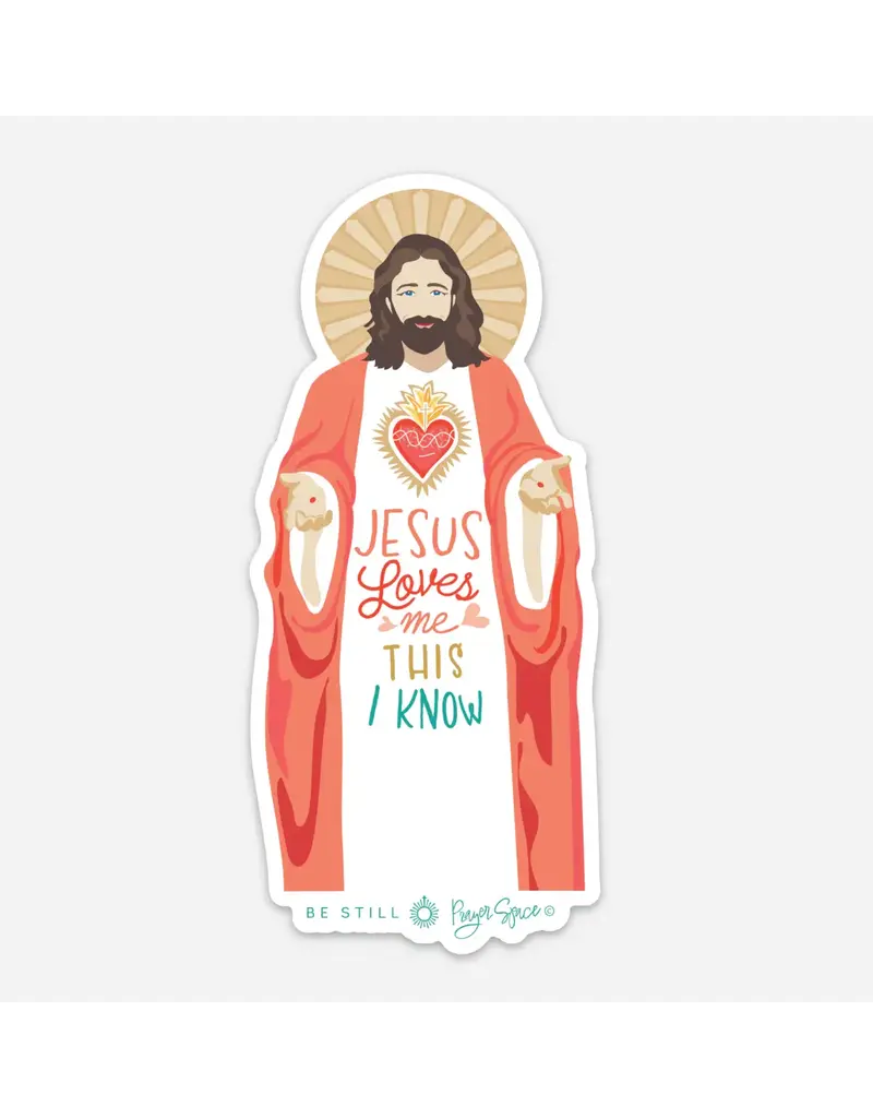Be Still Prayer Space Jesus Sticker with Card 5" (Jesus Loves Me, This I Know) | Be Still Prayer Space
