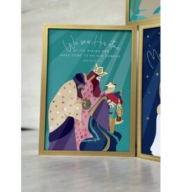 Be Still Prayer Space Christmas Prayer Card in Gold Box Frame - Three Kings | Be Still Prayer Space