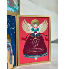 Be Still Prayer Space Christmas Prayer Card in Gold Box Frame - Angel Gabriel | Be Still Prayer Space