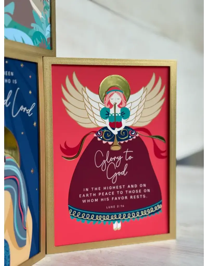 Be Still Prayer Space Christmas Prayer Card in Gold Box Frame - Angel Gabriel | Be Still Prayer Space