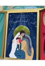 Be Still Prayer Space Christmas Prayer Card Illustration in Gold Box Frame - Holy Family | Be Still Prayer Space