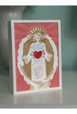 Be Still Prayer Space Illustration in Box Frame - Pink Guardian Angel Prayer Card | Be Still Prayer Space
