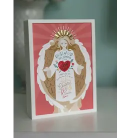 Be Still Prayer Space Illustration in Box Frame - Pink Guardian Angel Prayer Card | Be Still Prayer Space