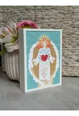 Be Still Prayer Space Illustration in Box Frame - Green Guardian Angel Prayer Card | Be Still Prayer Space
