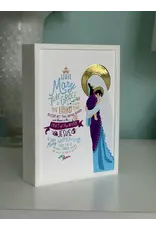 Be Still Prayer Space Illustration in Box Frame - Hail Mary Prayer Card, Madonna and Child | Be Still Prayer Space