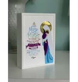 Be Still Prayer Space Illustration in Box Frame - Hail Mary Prayer Card, Madonna and Child | Be Still Prayer Space