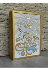 Be Still Prayer Space Illustration in Box Frame - Holy Spirit Dove with Holy Water | Be Still Prayer Space