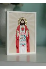 Be Still Prayer Space Illustration in Box Frame - Jesus Loves Me Prayer Card, Sacred Heart of Jesus | Be Still Prayer Space