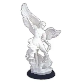 Goldscheider of Vienna St. Michael Statue in White/Black Base 15"