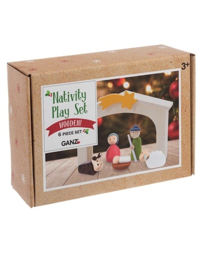 GANZ USA LLC Nativity-6 Piece Wooden Play Set (8.25")