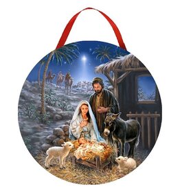 Glow Decor Ornament-Canvas-LED A Savior Is Born (4.75")