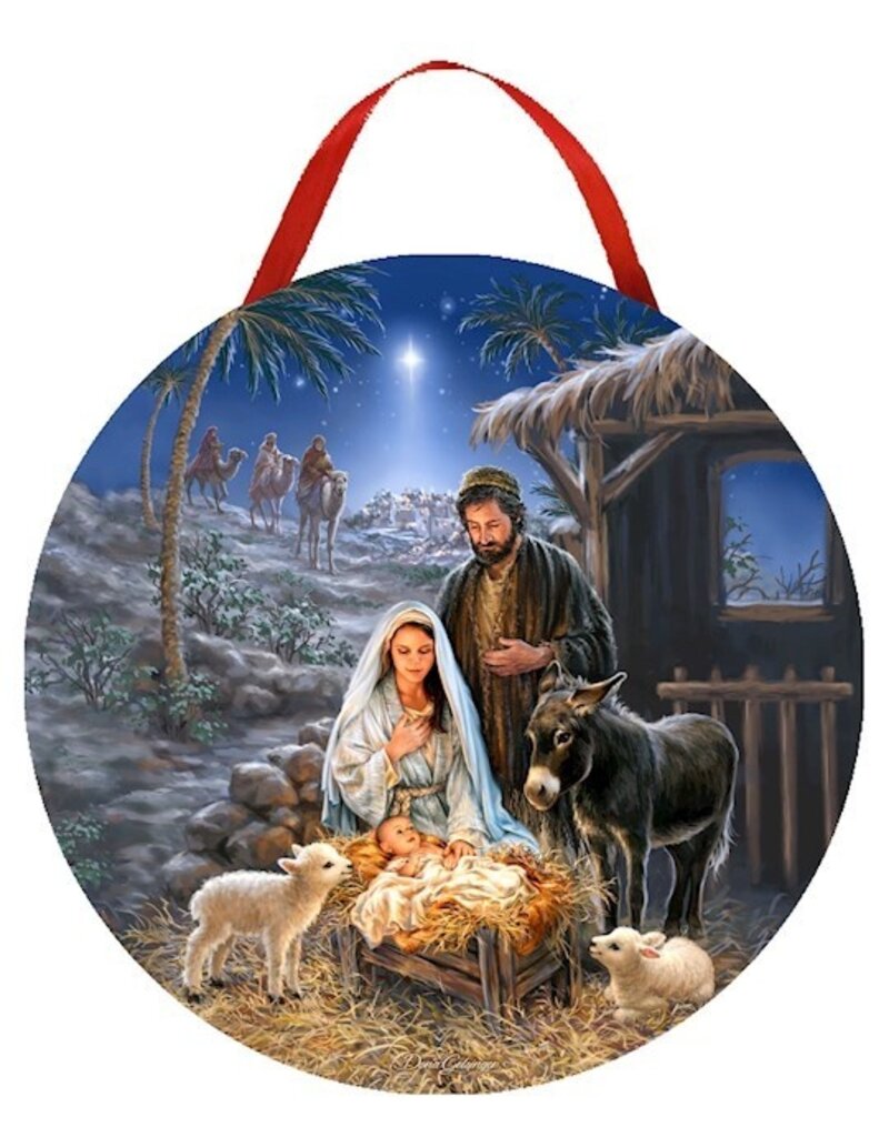 Glow Decor Ornament-Canvas-LED A Savior Is Born (4.75")