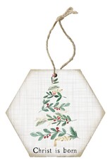 Sincere Surroundings Ornament-Honeycomb-Christ Is Born (6.875 x 4.5)