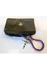 MDS Black or Brown Sheepskin Rosary Case, zipper closure